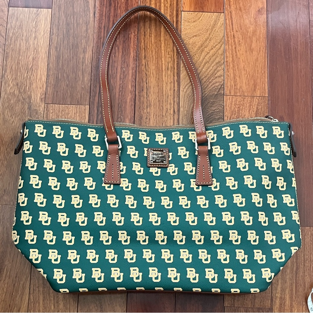 Dooney & Bourke Baylor University Green and Gold Logo Tote